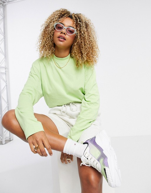COLLUSION Unisex long sleeve t-shirt in pastel green