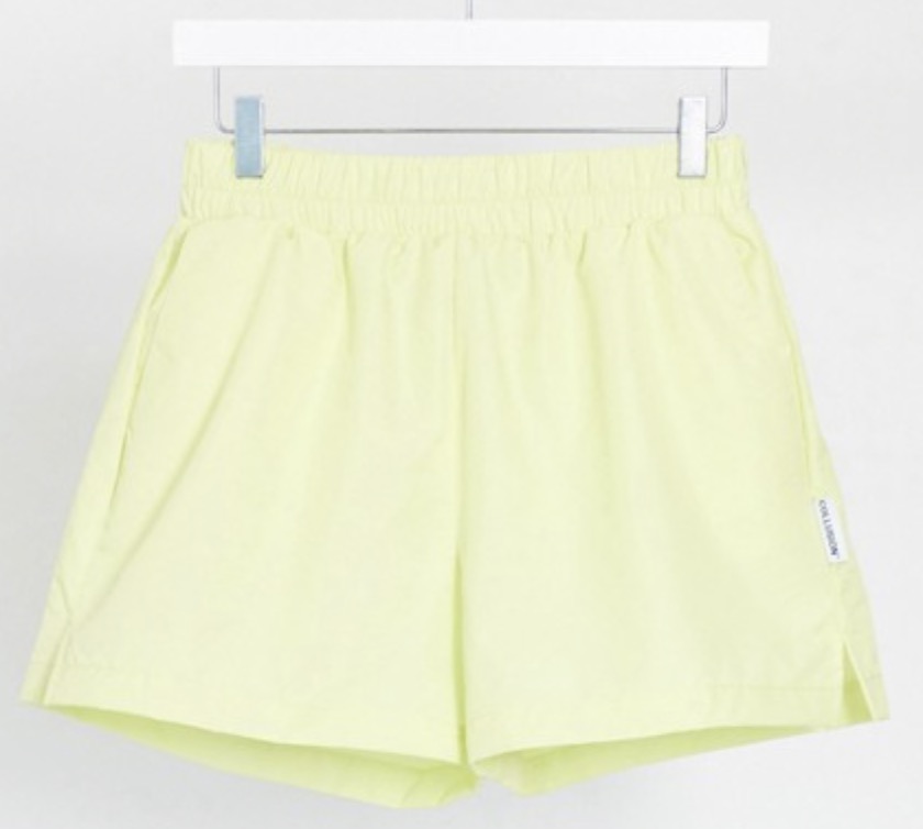 Collusion Nylon Shorts Acid Yellow
