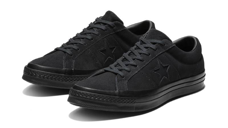converse one star black leather