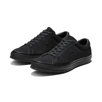 Converse One Star Suede Low Top Triple Black Front