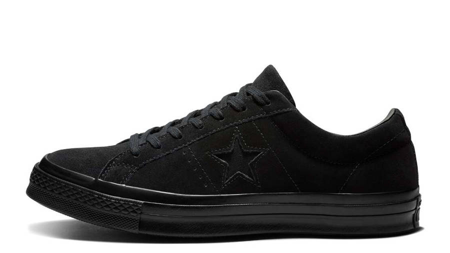 converse one star black suede trainers