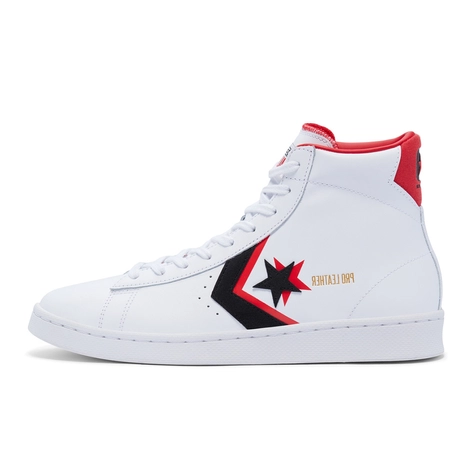 Converse Pro Leather Double Logo High Top White Black Red 169024C