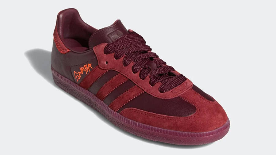 red adidas samba shoes