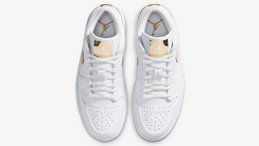 jordan gold and white shoes