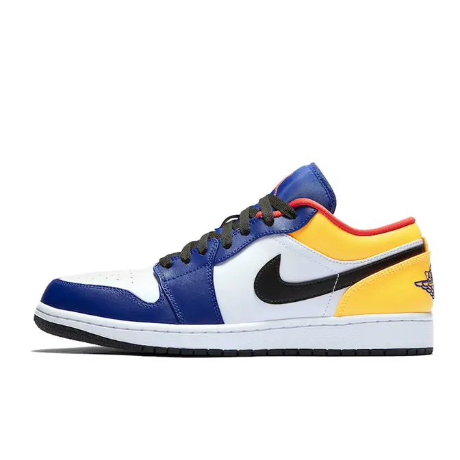 Jordans blue yellow and white best sale