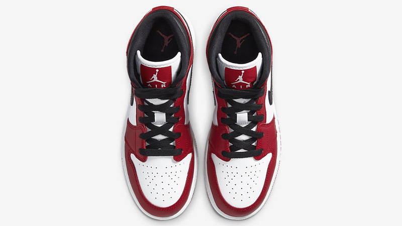 Jordan 1 Mid Chicago White Heel GS Gym Red