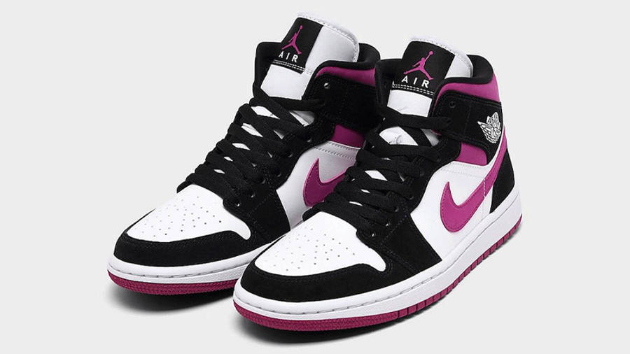 air jordan 1 mid wmns black cactus flower