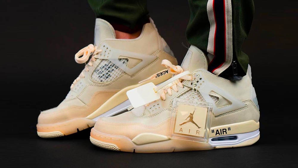 Image via yankeekicks Off-White x Air Jordan 4 "Sail"