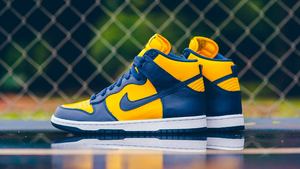 Image via Sneaker Politics Nike Dunk High "Michigan"