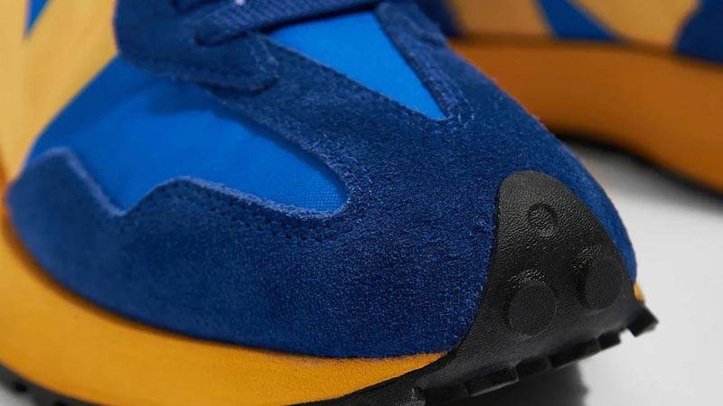 New Balance 327 Blue Yellow Front Closeup