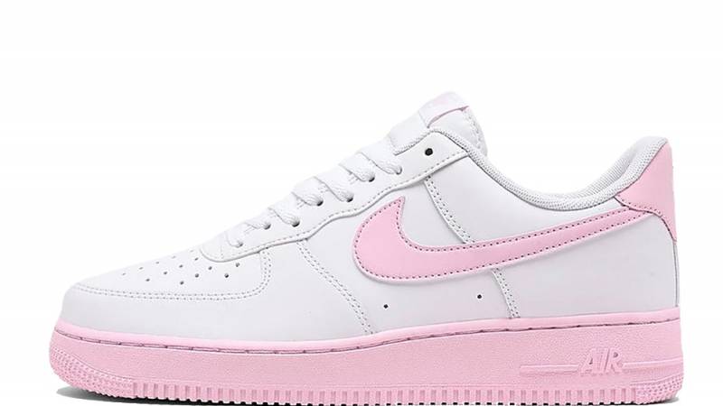 white air force with pink