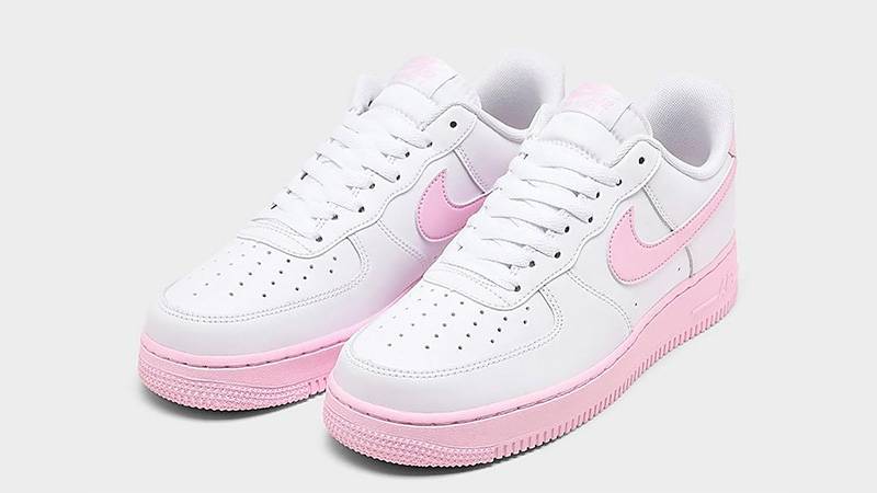 pink and white air force 1s
