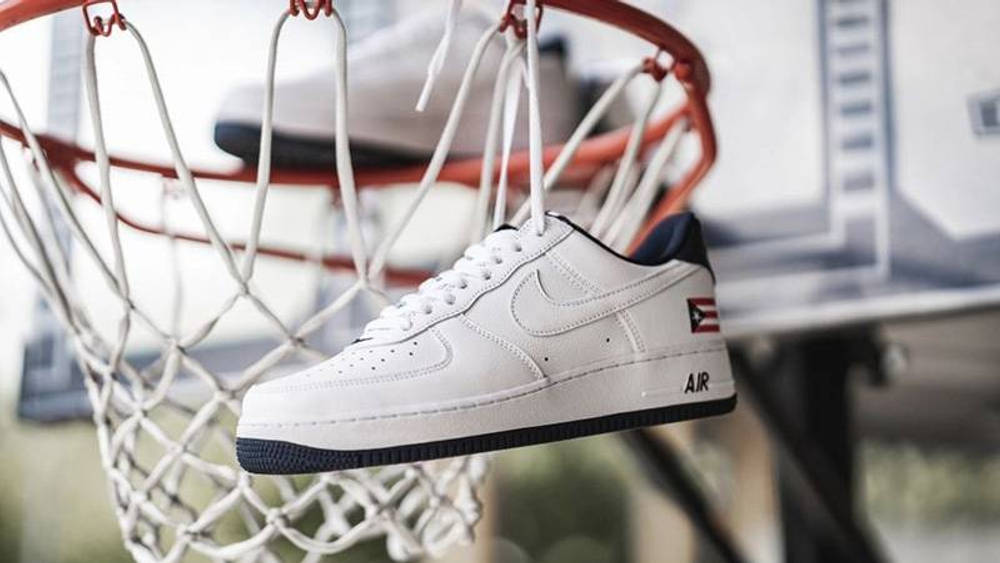 Nike Air Force 1 Puerto Rico Hanging On Hoop Nike Air Force 1 Puerto Rico Hanging On Hoop