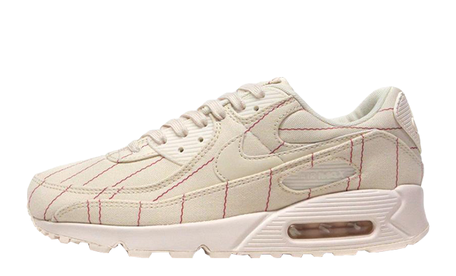 Nike Air Max 90 Pinstripe Natural White Chili Red