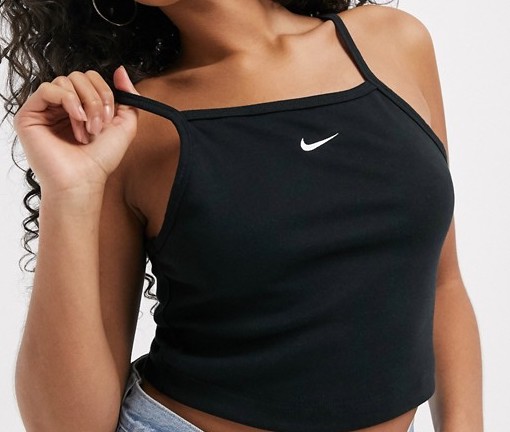Nike High Neck Crop Top Black