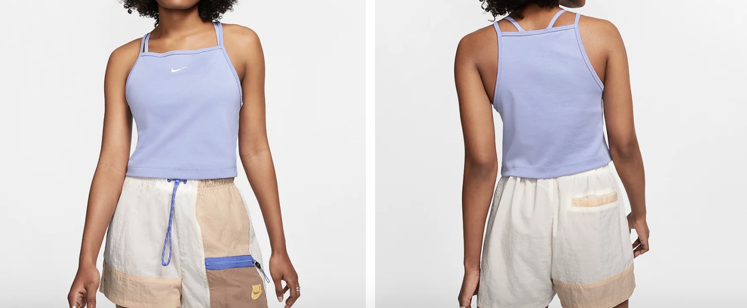 Nike High Neck Crop Top Blue