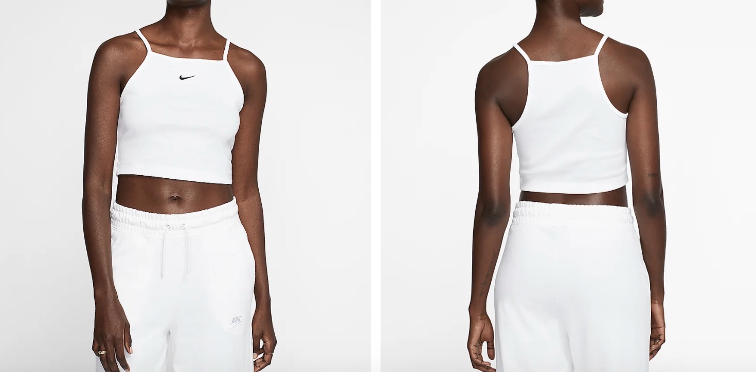 Nike High Neck Crop Top White