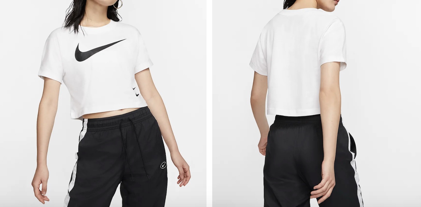 Nike Swoosh Crop Top White
