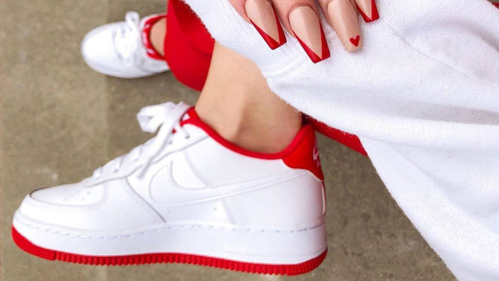 Nike air Force 1 white red Nike air Force 1 white red