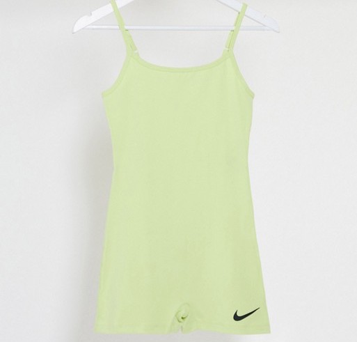 Nike swoosh unitard in yellow