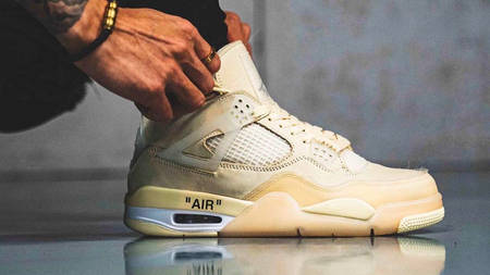 An On-Foot Look at the Off-White x Air Jordan 4 "Sail" An On-Foot Look at the Off-White x Air Jordan 4 "Sail"