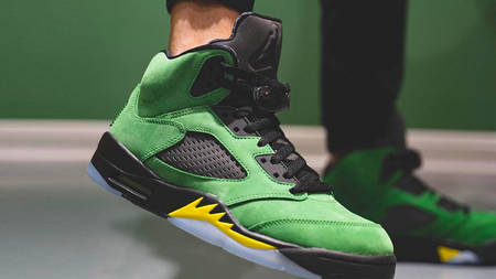An On-Foot Look at the Air Jordan 5 "Oregon" An On-Foot Look at the Air Jordan 5 "Oregon"