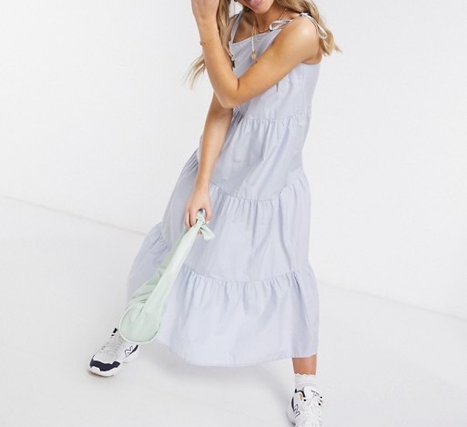Pieces Maxi Sundress Blue