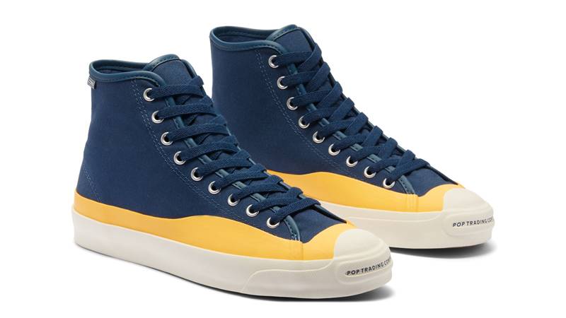 Pop Trading Co x Converse Cons Jack Purcell Pro High Top Navy Front