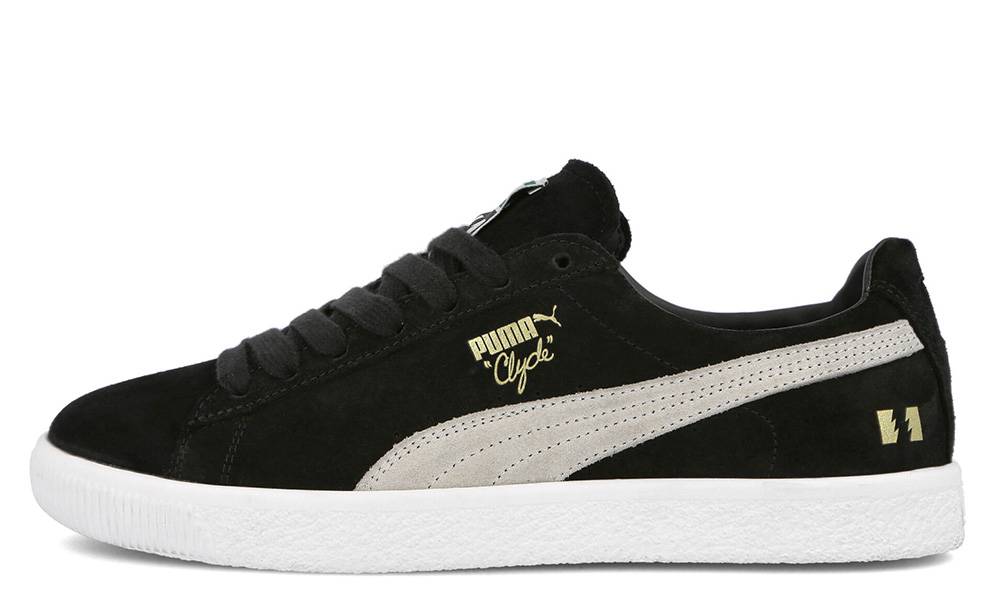 puma clyde black and white