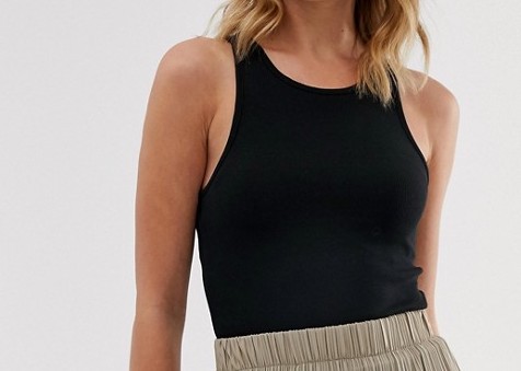 Weekday Ribbed Vest Black