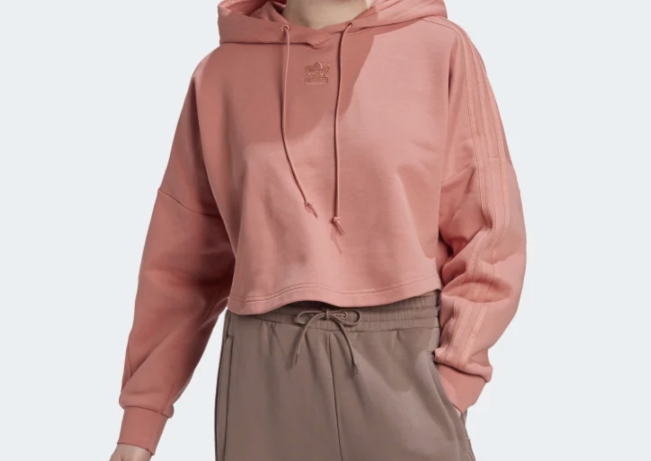 adidas Originals Crop Hoodie Ash Pink