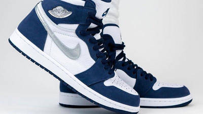 navy blue and red air jordan 1