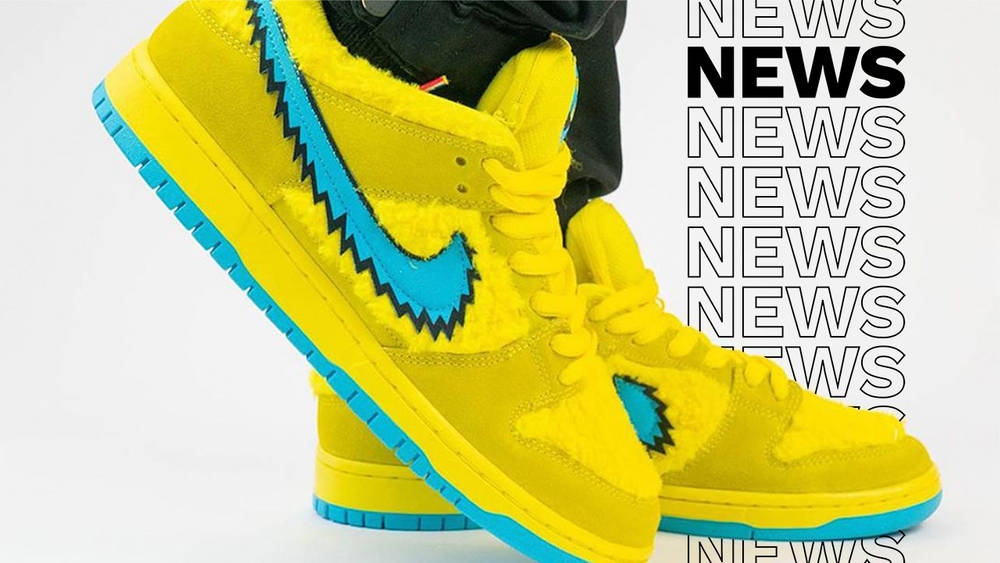 Image via yankeekicks nike grateful dead sb yellow dunk