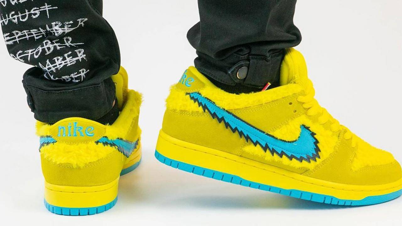 nike sb yellow dunk grateful dead