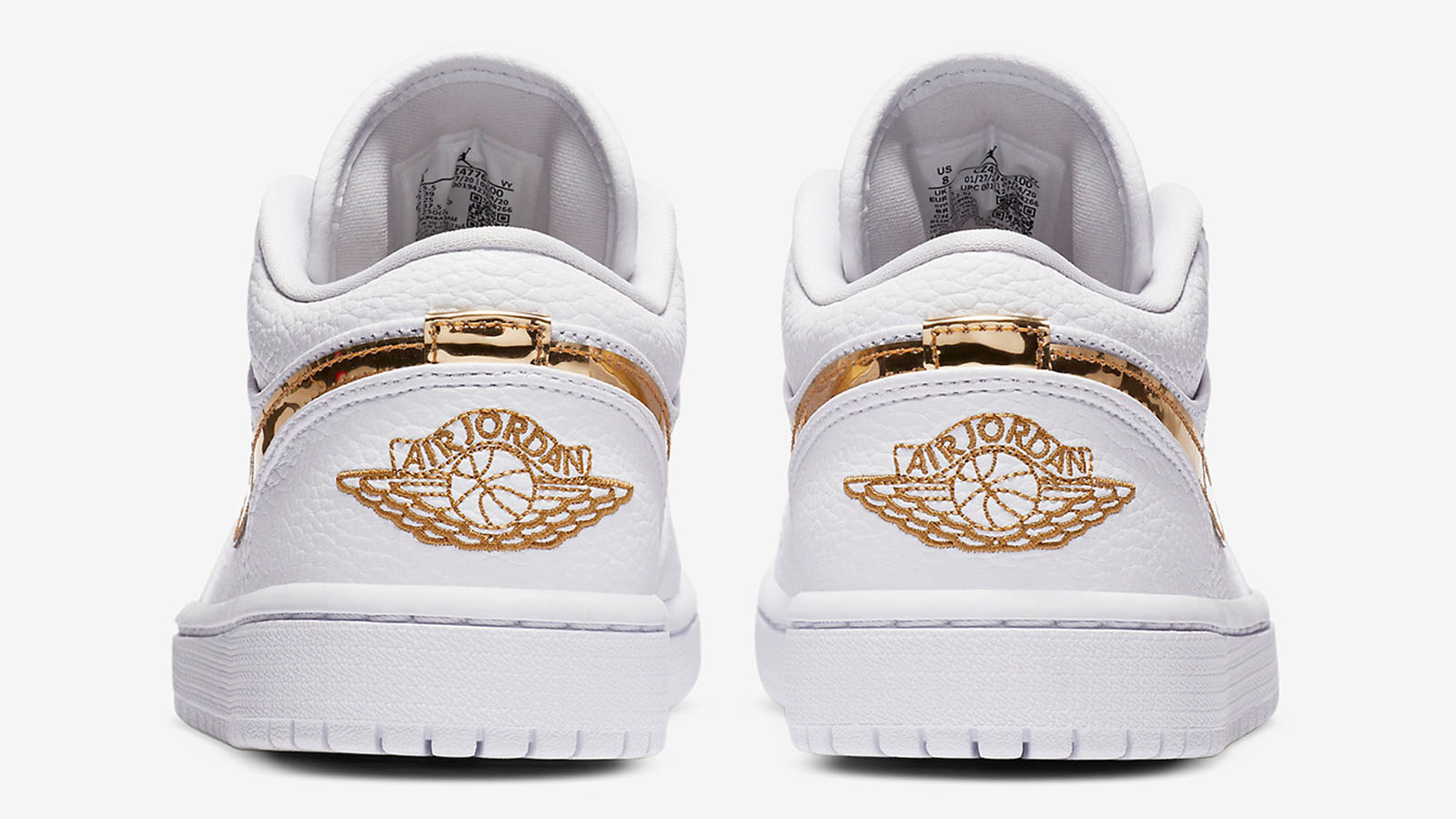 white gold air jordan 1 low heel shot