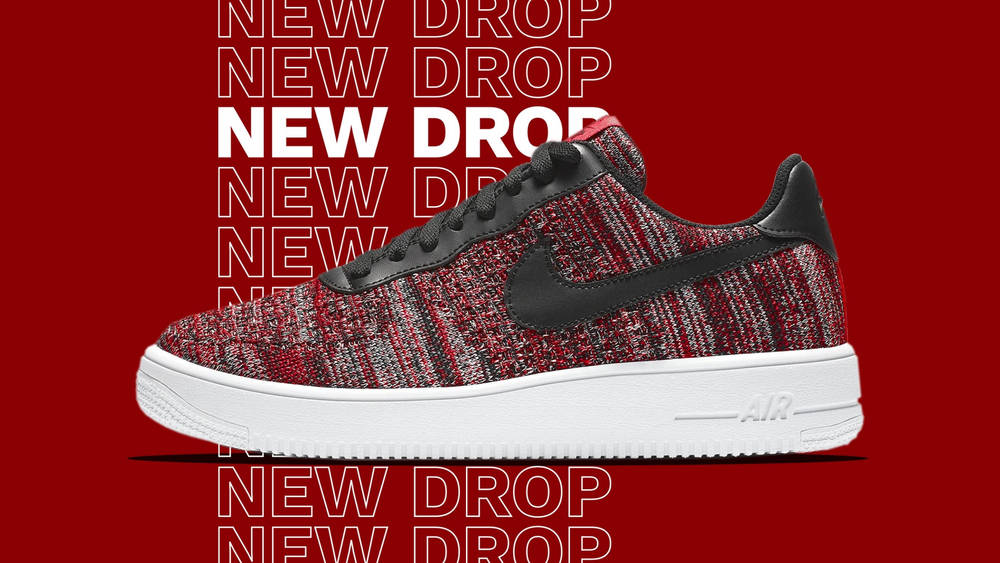 Image via Nike Nike Air Force 1 Flyknit 2.0 "University Red"