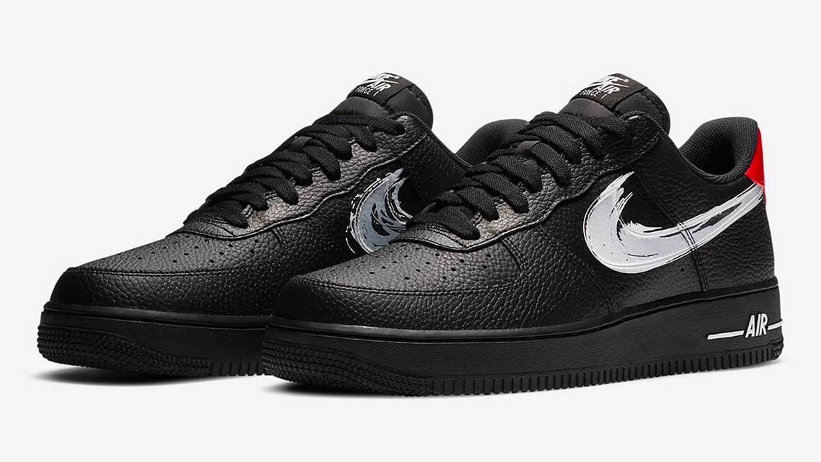 nike air force 1 brushstroke black