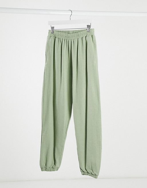ASOS DESIGN lounge co-ord oversized washed jogger in green