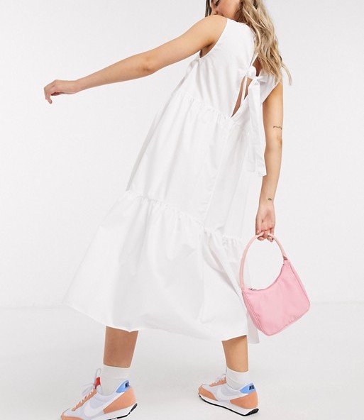 ASOS Design Cotton Midi Dress White