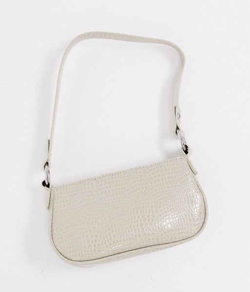 ASOS Design Croc Effect Shoulder Bag