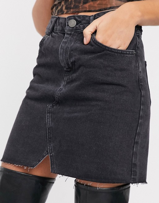 ASOS Design Denim Pelmet Skirt Black
