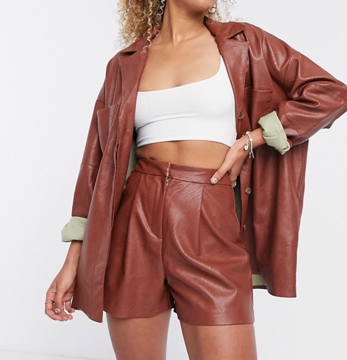 ASOS Design Leather Look Shacket