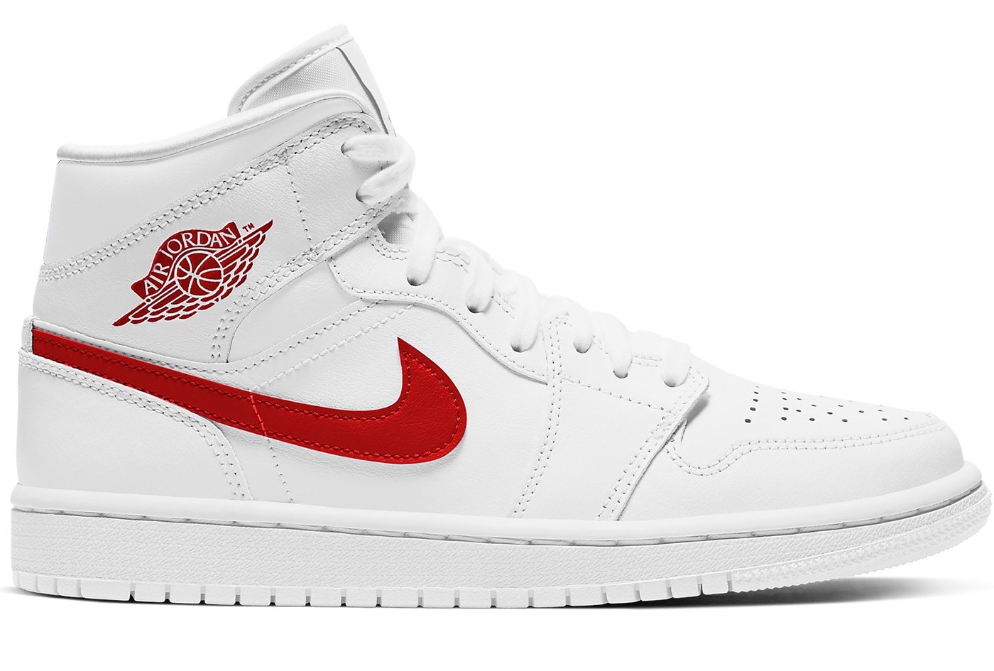 Air Jordan 1 Mid White University Red