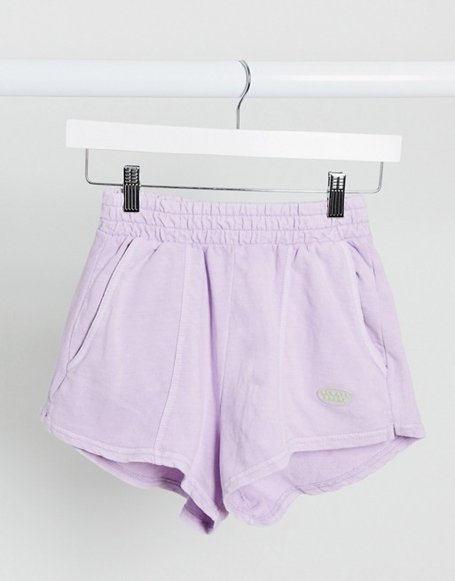 Bershka jersey runner short in lilac