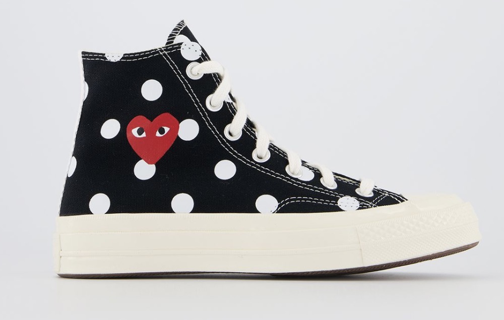 CDG x Converse Play High Top Black Polka Dot