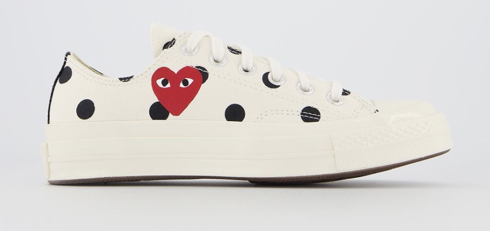 CDG x Converse Play Low Top Polka dot Beige