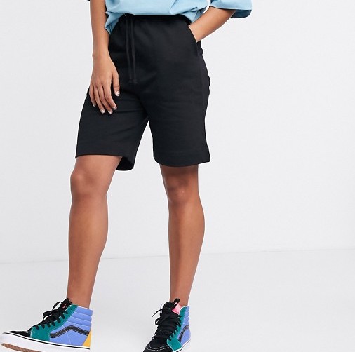COLLUSION Longline Jersey Shorts Black |