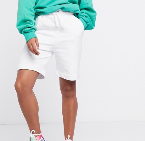 Collusion Jersey Shorts White