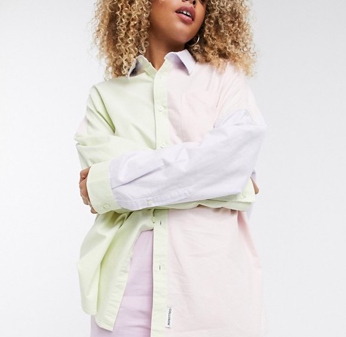 Collusion Oversized Shirt Pastel