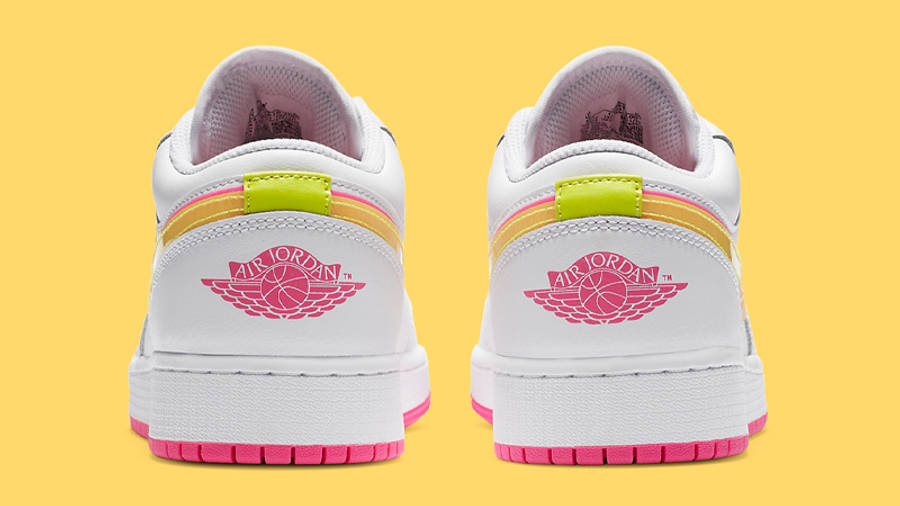 yellow and pink jordans